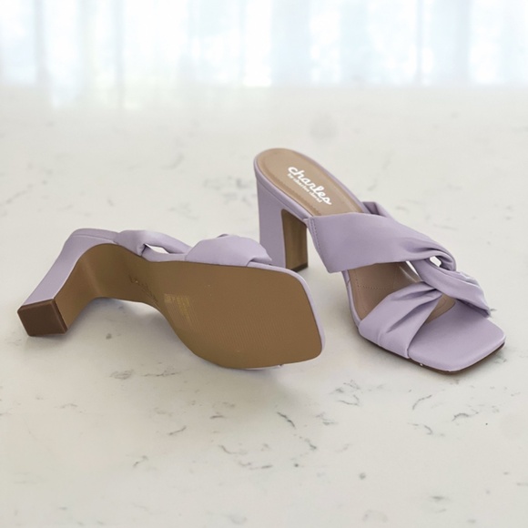Charles by Charles David Purple Crossover Block-heel Sandals, Size 9 - Picture 2 of 2
